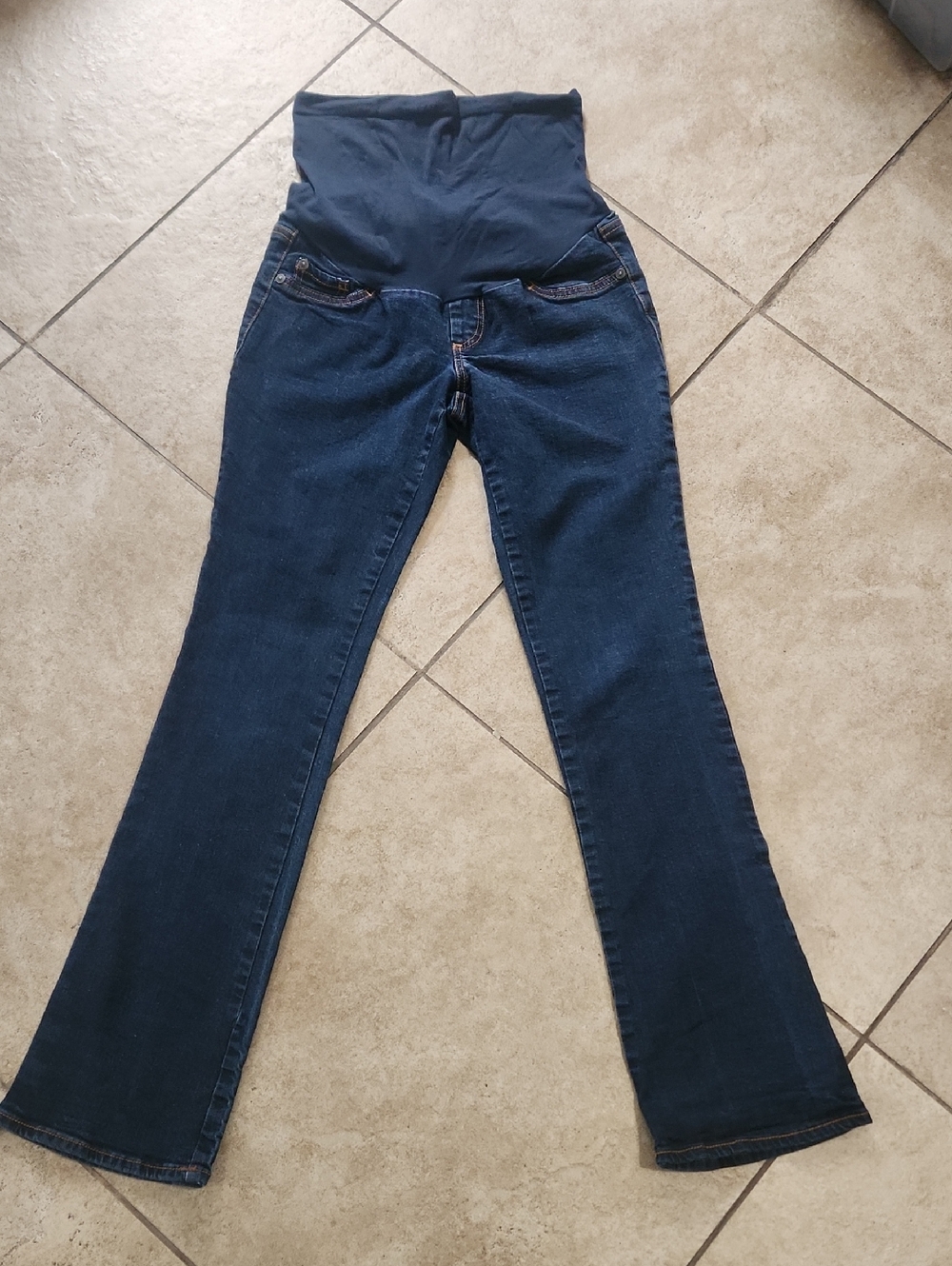 Indigo Blue Navy Maternity Flare Jeans